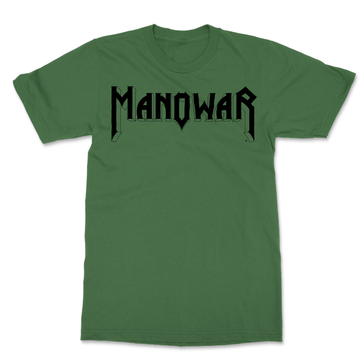 Manowar T-Shirt Sign Of The Hammer Stripes - black on military green