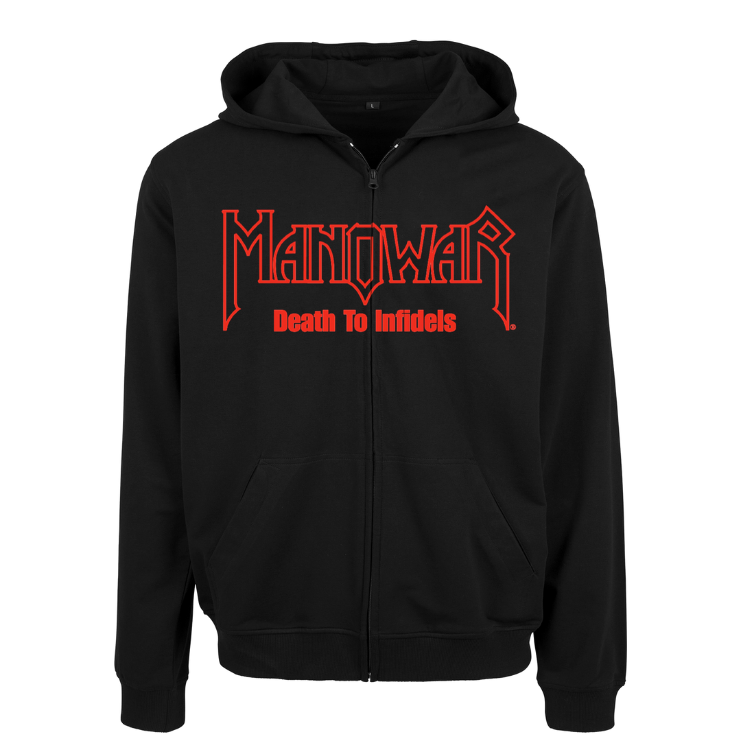 MANOWAR MEN'S ZIPPED HOODIE DEATH TO INFIDELS