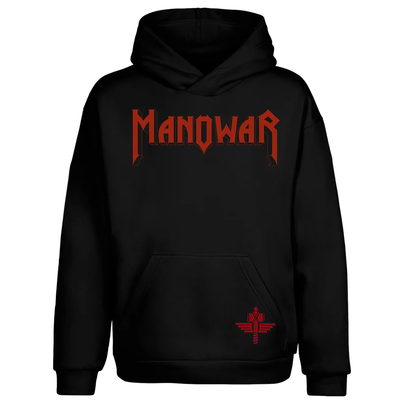 Manowar Hoodie With Red MANOWAR Logo And SOTH Patch