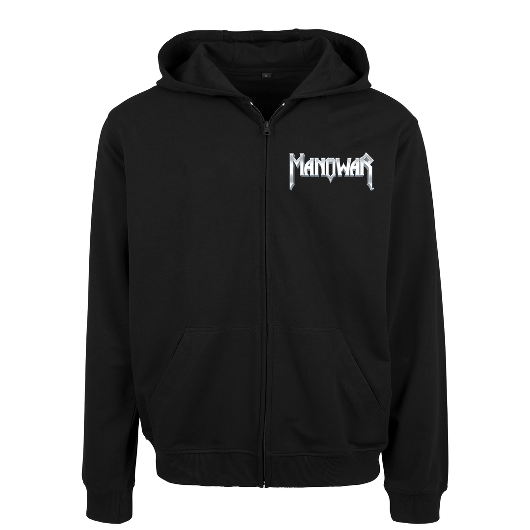 Manowar Men's Zipped Hoodie The Lord Of Steel Black