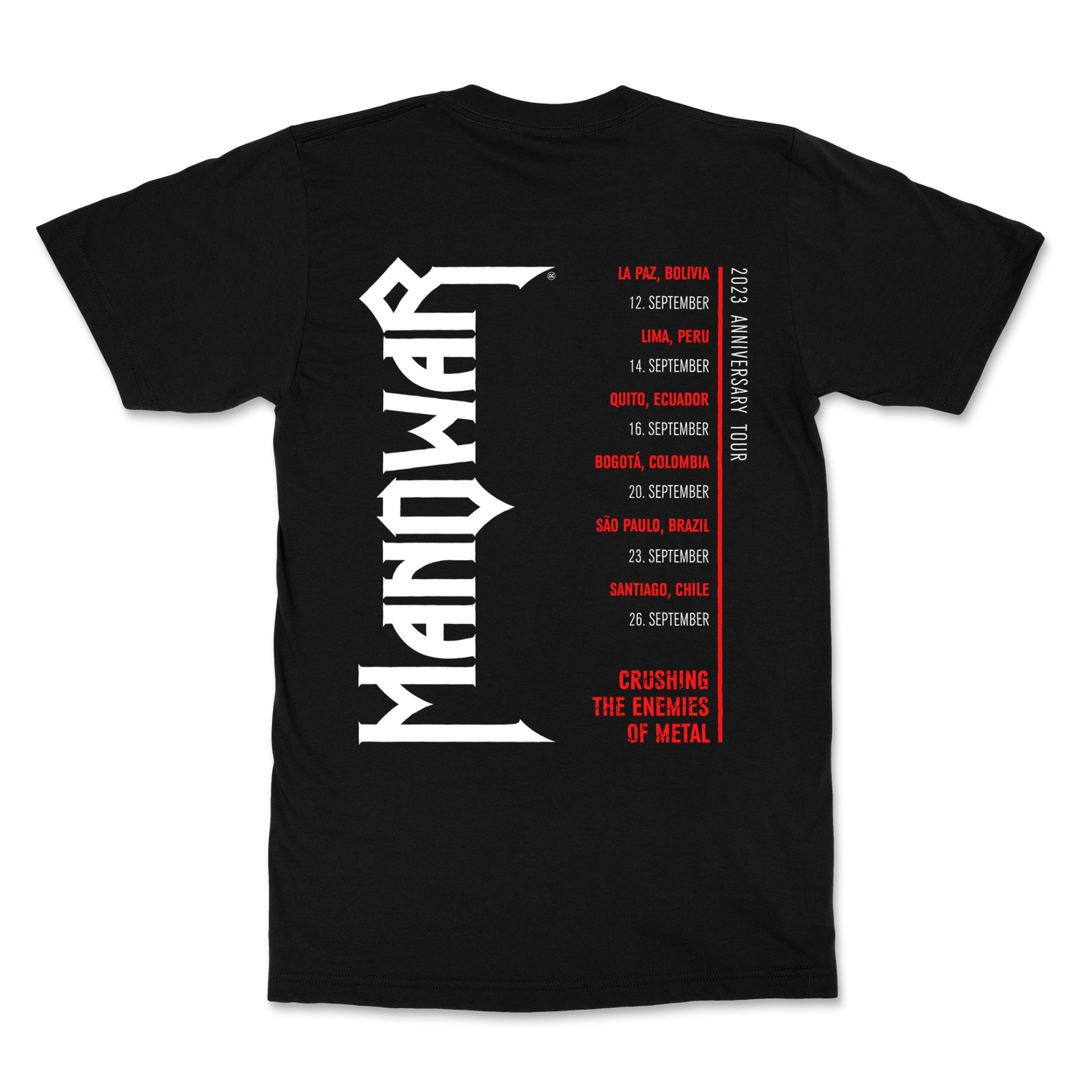 Manowar T-shirt Crushing the Enemies of Metal - Tour T-shirt South America