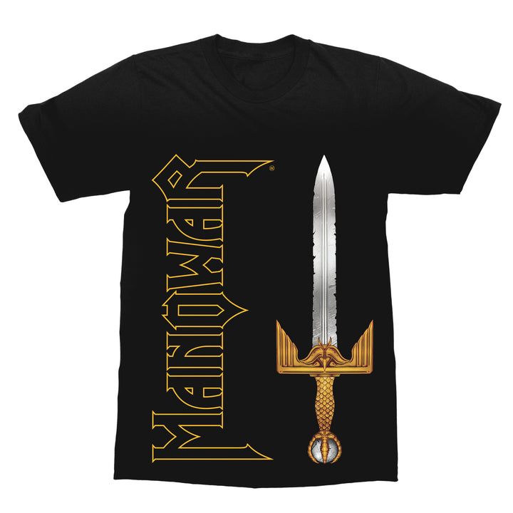 MANOWAR T-SHIRT SWORD VERTICAL YELLOW LOGO