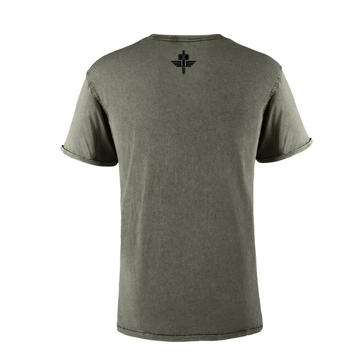 MANOWAR T-SHIRT GREEN ACID WASH VINTAGE LOGO