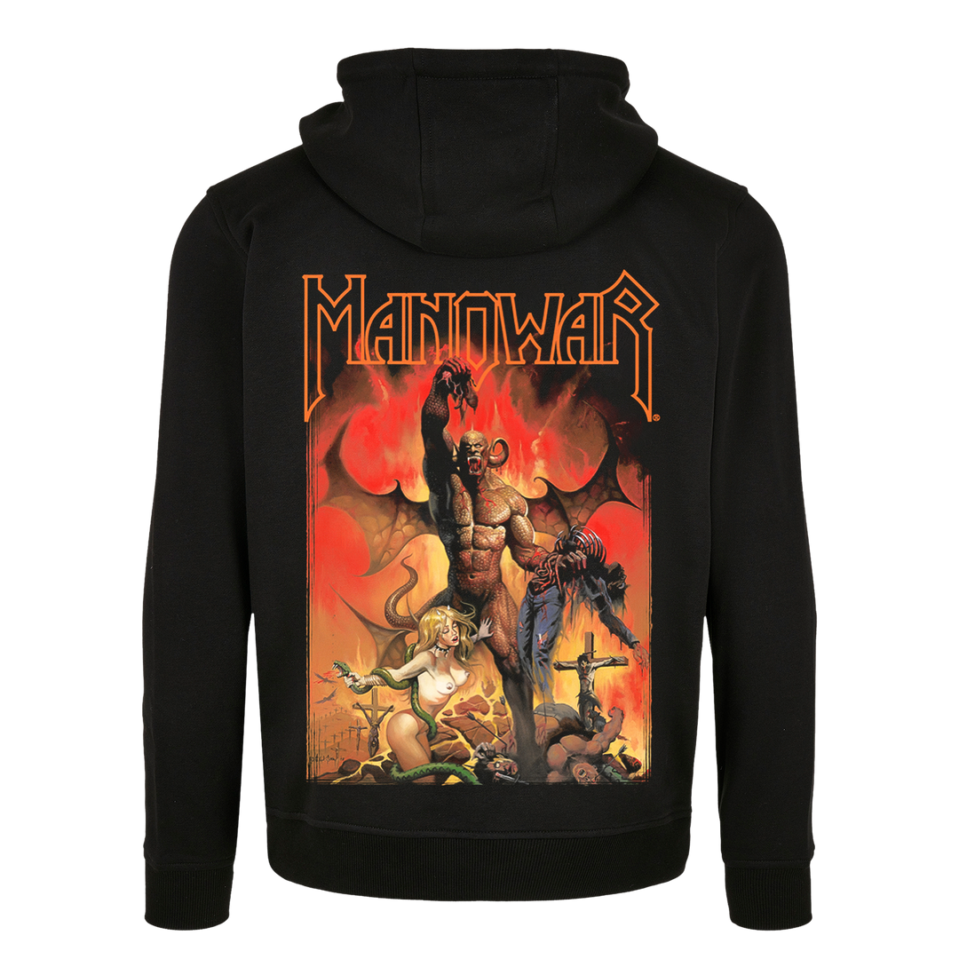 MANOWAR MEN'S ZIPPED HOODIE DEATH TO INFIDELS