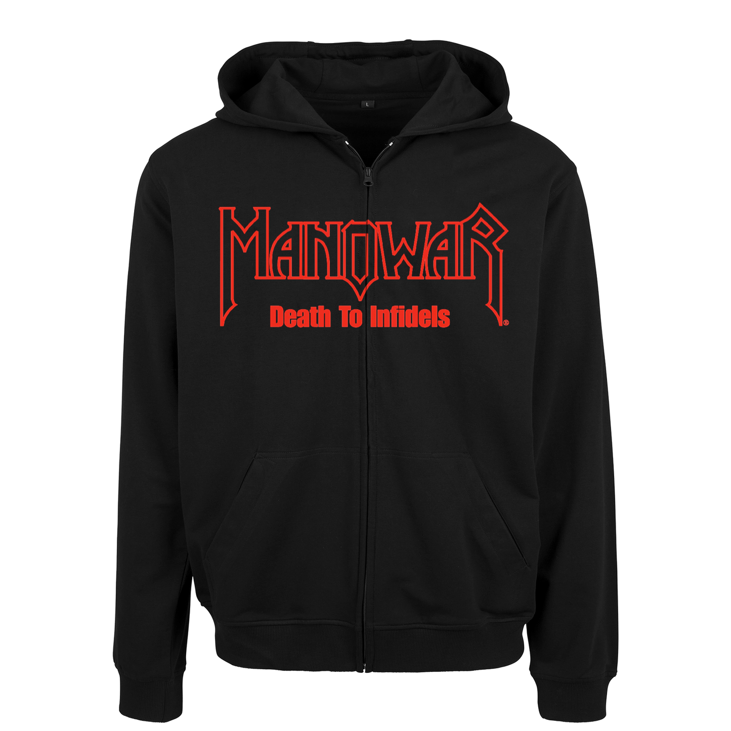 MANOWAR MEN'S ZIPPED HOODIE DEATH TO INFIDELS