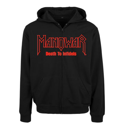 MANOWAR MEN'S ZIPPED HOODIE DEATH TO INFIDELS