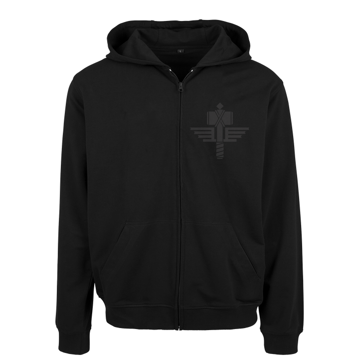 Manowar Zip Hoodie Men’s 3D outline Logo Vertical