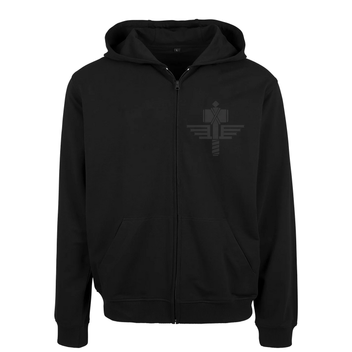 Manowar Zip Hoodie Men’s 3D outline Logo Horizontal