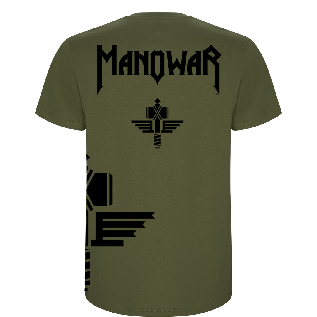 MANOWAR T-SHIRT SIGN OF THE HAMMER SIDE PRINT MILITARY GREEN 2025