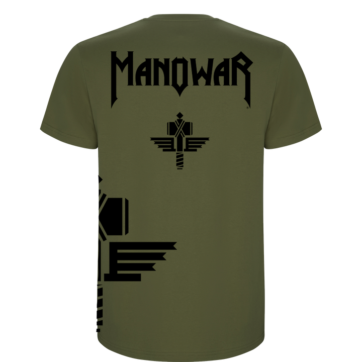 MANOWAR T-SHIRT SIGN OF THE HAMMER SIDE PRINT MILITARY GREEN 2025