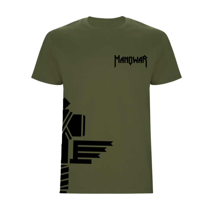 MANOWAR T-SHIRT SIGN OF THE HAMMER SIDE PRINT MILITARY GREEN 2025