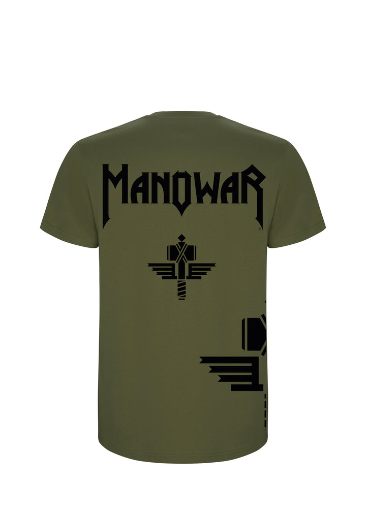 MANOWAR T-SHIRT SIGN OF THE HAMMER SIDE PRINT MILITARY GREEN 2025