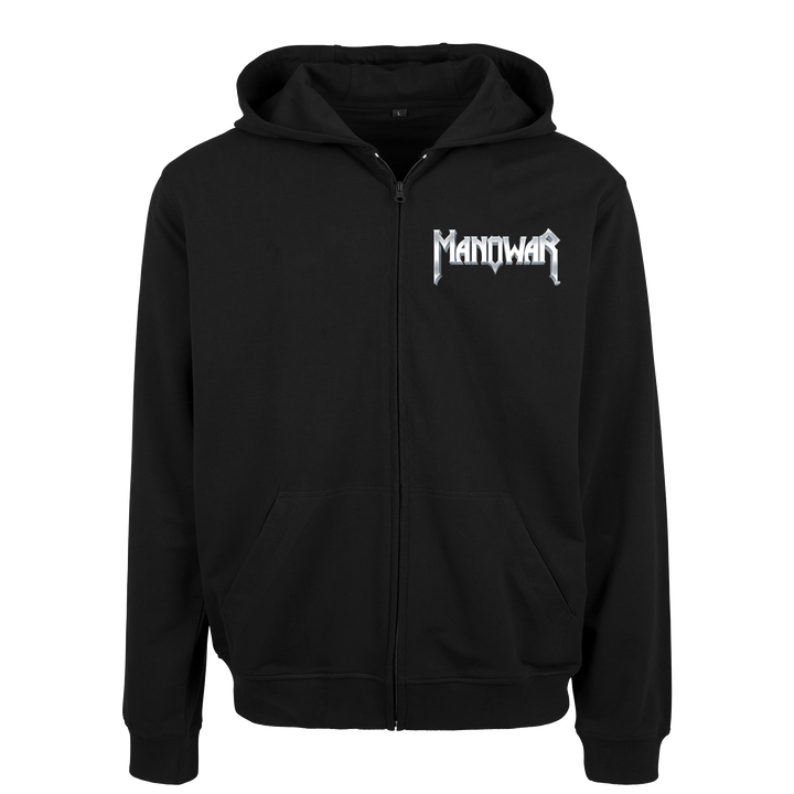 Manowar Men's Zipped Hoodie The Lord Of Steel Black