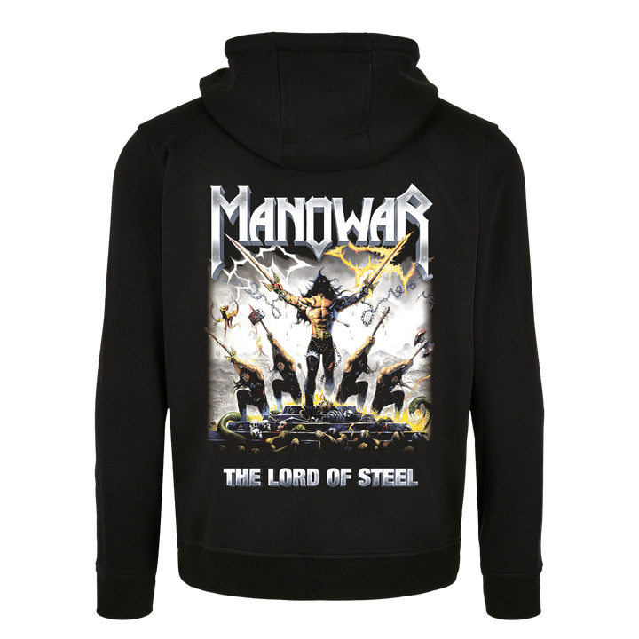 Manowar Men's Zipped Hoodie The Lord Of Steel Black